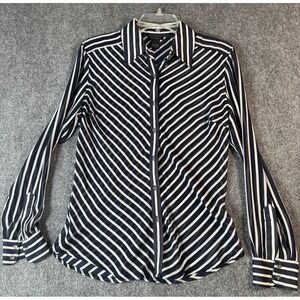 Nue Options, Women's size 8 Striped ,  Long Sleeve‎ Top, seen through polyester